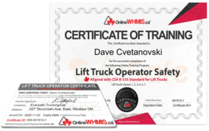 Lift Truck Operator Certification